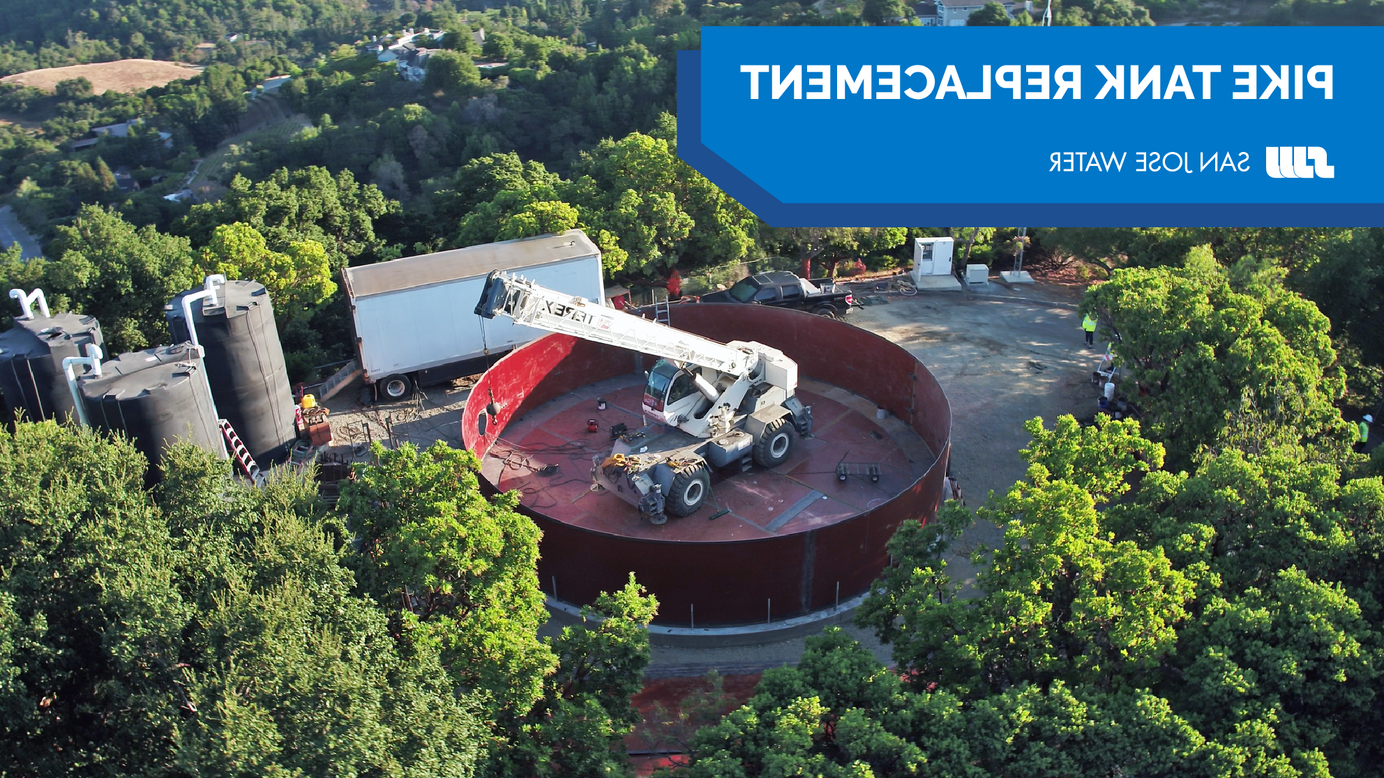 Aerial view of Pike tank replacement